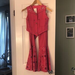 Pink Star-Patterned kids costume barbie